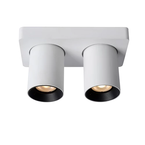 Lucide NIGEL - Foco de techo - LED Dim to warm - GU10 - 2x5W 2200K/3000K - Blanco - encendido 1