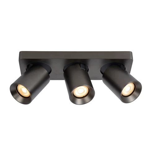 Lucide NIGEL - Ceiling spotlight - LED Dim to warm - GU10 - 3x5W 2200K/3000K - Anthracite - turned on 6