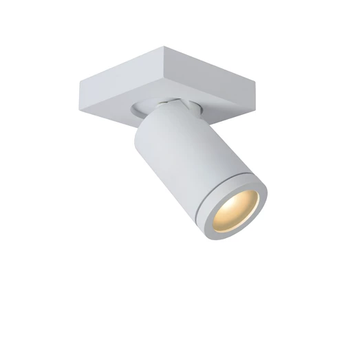 Lucide TAYLOR - Spot plafond Salle de bains - LED Dim to warm - GU10 - 1x5W 2200K/3000K - IP44 - Blanc - allumé 1