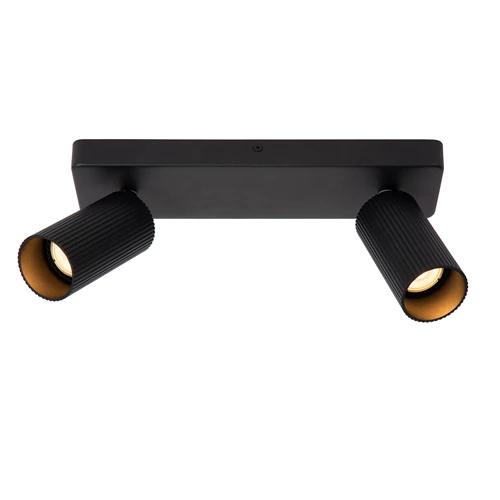 Lucide CLUBS - Foco de techo - 2xGU10 - Negro - encendido
