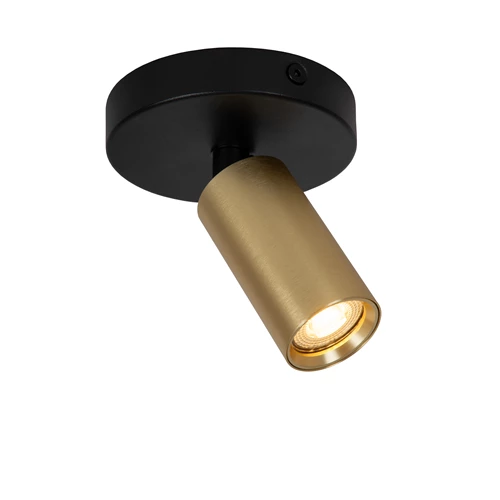 Lucide RITMO - Deckenstrahler - Ø 10 cm - 1xGU10 (MR11) - Mattes Gold / Messing - eingeschaltet 2