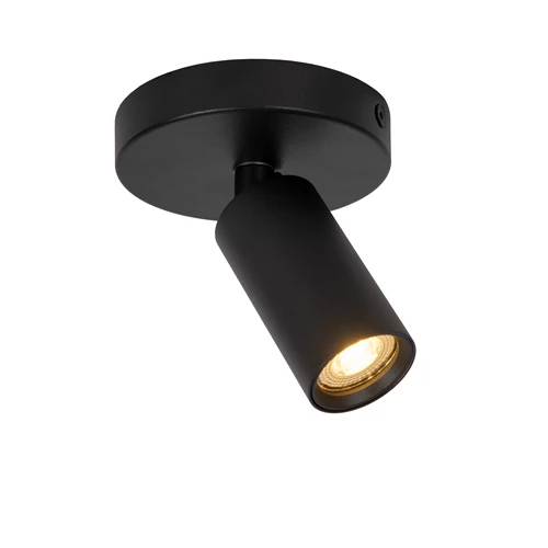 Lucide RITMO - Deckenstrahler - Ø 10 cm - 1xGU10 (MR11) - Schwarz - eingeschaltet