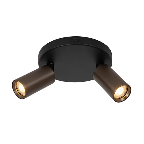 Lucide RITMO - Deckenstrahler - Ø 15 cm - 2xGU10 (MR11) - Kaffee - eingeschaltet 7