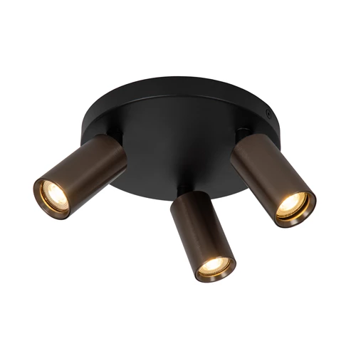 Lucide RITMO - Ceiling spotlight - Ø 18 cm - 3xGU10 (MR11) - Coffee - turned on 7