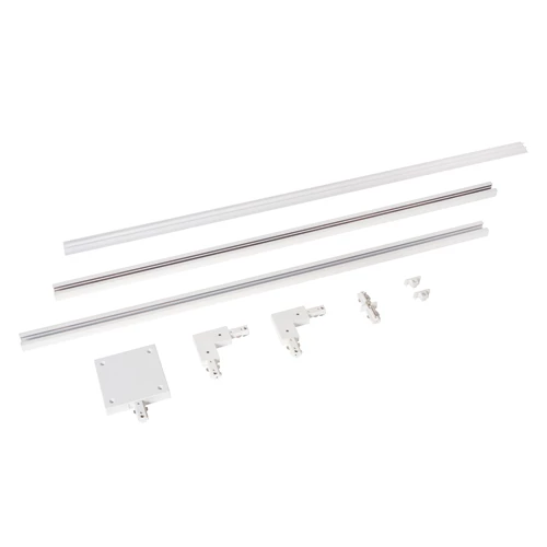 Lucide TRACK Starter-Set - 1-Phasen Stromschiene / Schienensystem - 2 Meter - Weiss - eingeschaltet 1