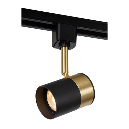 Lucide TRACK FLORIS Foco de riel - Sistema de carril monofásico / Iluminación con rieles - 1xGU10 -Negro (Extensión) - encendido