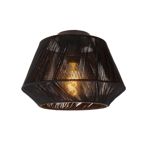 Lucide JESSICA - Plafonnier - Ø 30 cm - 1xE27 - Noir - allumé