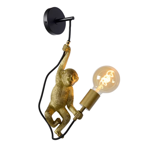 Lucide EXTRAVAGANZA CHIMP - Wall light - 1xE27 - Black - turned on