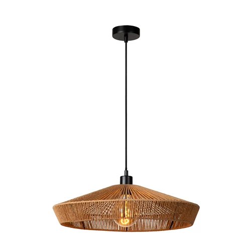 Lucide YUNKAI - Hanglamp - Ø 50 cm - 1xE27 - Naturel - aangezet 2