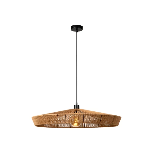Lucide YUNKAI - Lámpara colgante - Ø 70 cm - 1xE27 - Natural - encendido 2