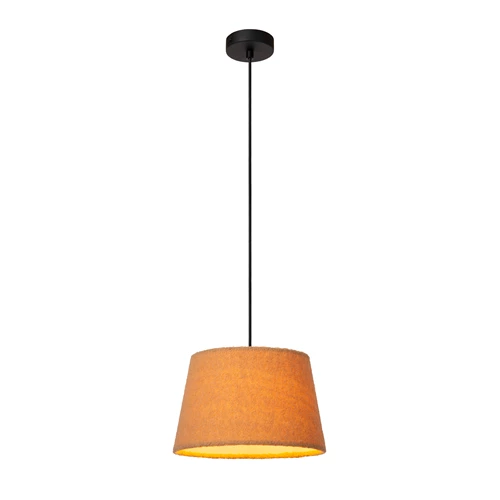 Lucide WOOLLY - Lámpara colgante - Ø 28 cm - 1xE27 - Ocre - encendido 4