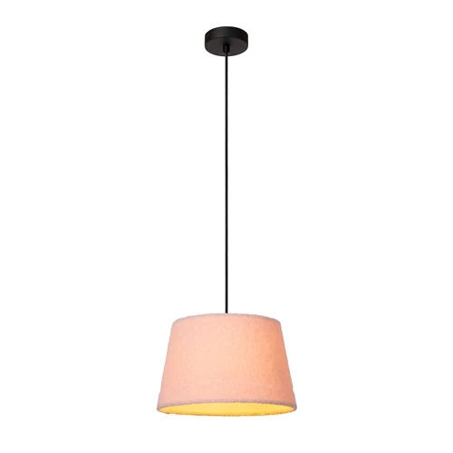 Lucide WOOLLY - Lámpara colgante - Ø 28 cm - 1xE27 - Rosa - encendido 6