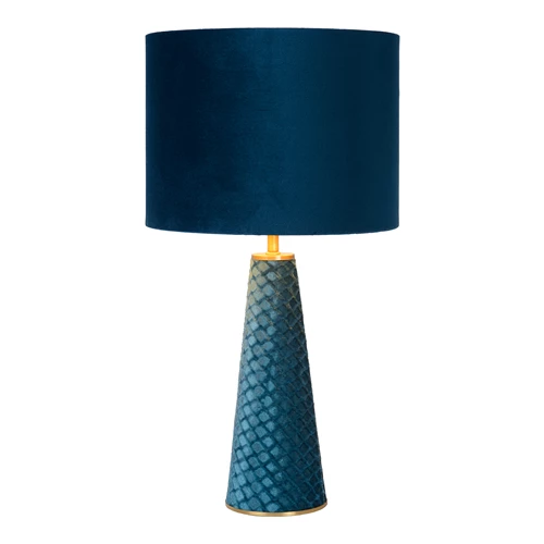 Lucide EXTRAVAGANZA VELVET - Tischlampe - Ø 25 cm - 1xE27 - Türkis - eingeschaltet 7