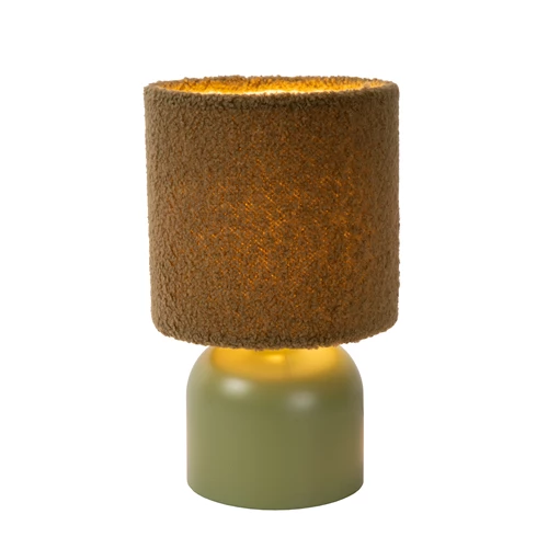 Lucide WOOLLY - Lámpara de mesa - Ø 16 cm - 1xE14 - Verde - encendido 3