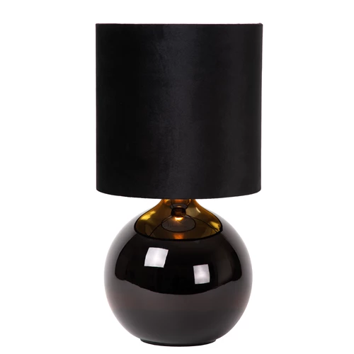 Lucide ESTERAD - Lámpara de mesa - Ø 24 cm - 1xE14 - Negro - encendido