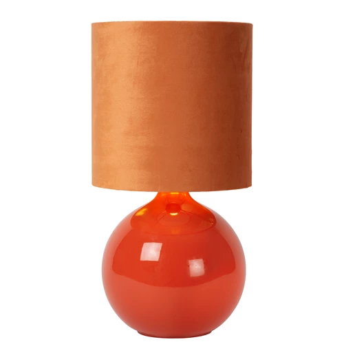 Lucide ESTERAD - Table lamp - Ø 24 cm - 1xE14 - Orange - turned on 3