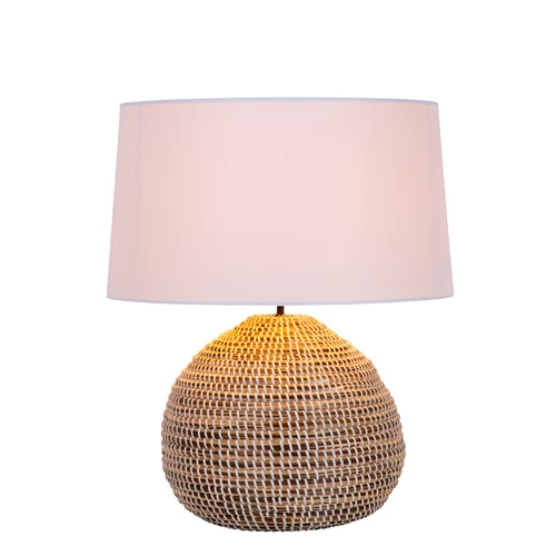 Lucide MADUKA - Tafellamp - Ø 45 cm - 1xE27 - Naturel | Premium - aangezet 3