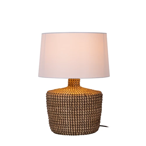 Lucide AMBALA - Tischlampe - Ø 35 cm - 1xE27 - Natürlich | Premium - eingeschaltet 3