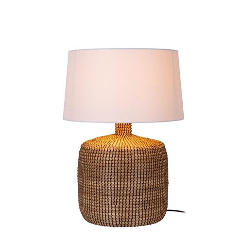 Lucide AMBALA - Tafellamp - Ø 45 cm - 1xE27 - Naturel | Premium - aangezet 3