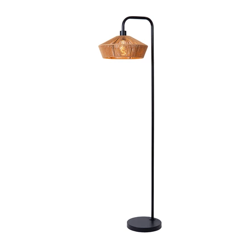 Lucide YUNKAI - Lampadaire - Ø 40 cm - 1xE27 - Naturel - allumé 2