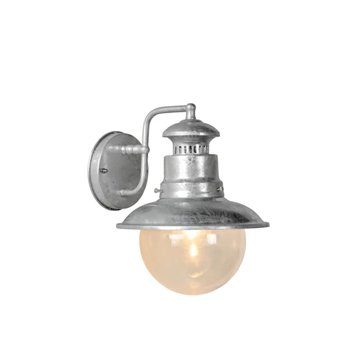 Lucide FIGO - Wandleuchte Innen/Außen - Ø 21,5 cm - 1xE27 - IP44 - Zink - eingeschaltet 6