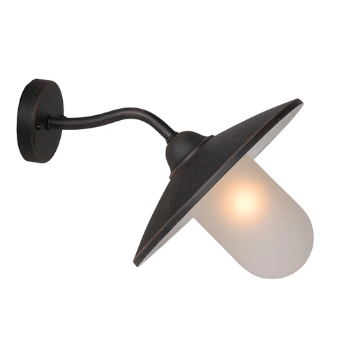 Lucide ARUBA - Wall light Indoor/Outdoor - Ø 30 cm - 1xE27 - IP44 - Rust Brown - turned on 7