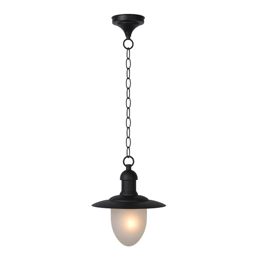 Lucide ARUBA - Pendant light Indoor/Outdoor - Ø 25 cm - 1xE27 - IP44 - Black - turned on