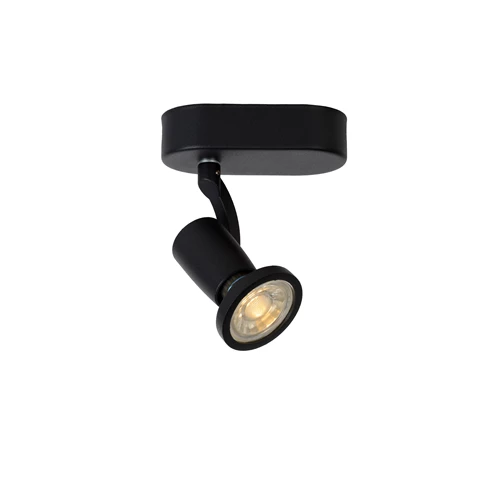 Lucide JASTER-LED - Foco de techo - LED - GU10 - 1x5W 2700K - Negro - encendido