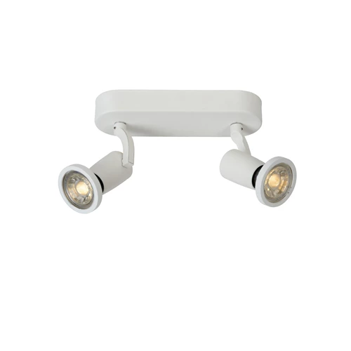 Lucide JASTER-LED - Spot plafond - LED - GU10 - 2x5W 2700K - Blanc - allumé 1