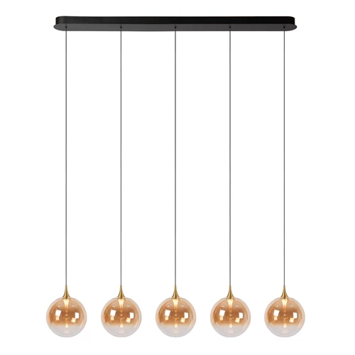 Lucide GISELA - Pendant light - LED Dim. - 5x4W 2700K - With replaceable LED module - Amber - Premium - turned on 2