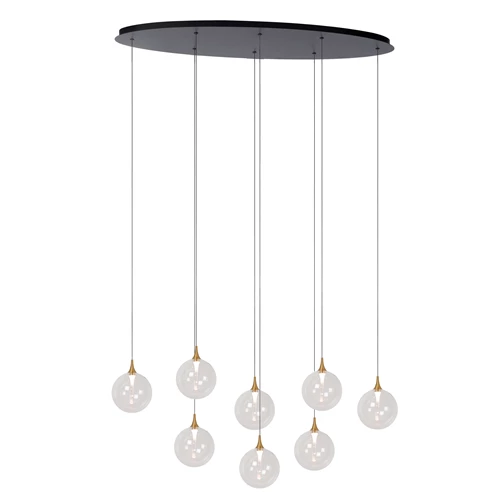 Lucide GISELA - Hanglamp - LED Dimb. - 8x3,9W 2700K - Transparant | Premium - aangezet