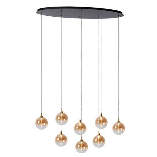 Lucide GISELA - Pendelleuchten - LED Dim. - 8x3,9W 2700K - Amber | Premium - eingeschaltet 2
