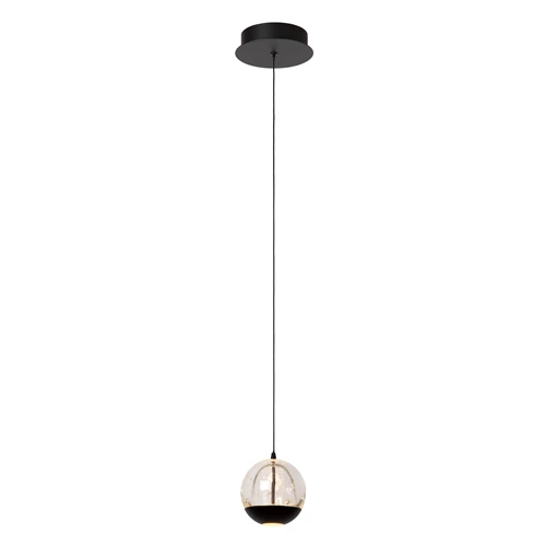 Lucide SENTUBAL - Pendant light - Ø 14 cm - LED - 1x6,3W 2700K - Black - turned on
