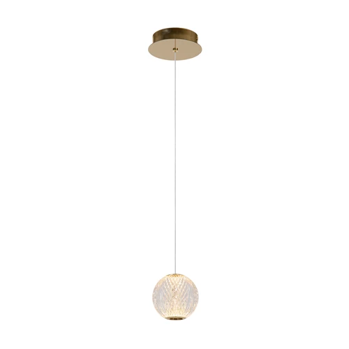 Lucide CINTRA - Pendelleuchten - Ø 14 cm - LED - 1x5,7W 2700K - Transparent - eingeschaltet
