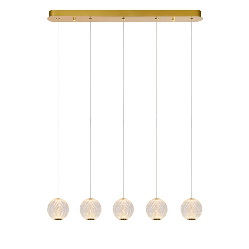 Lucide CINTRA - Suspension - LED Dim. - 5x4,7W 2700K - Transparent - allumé