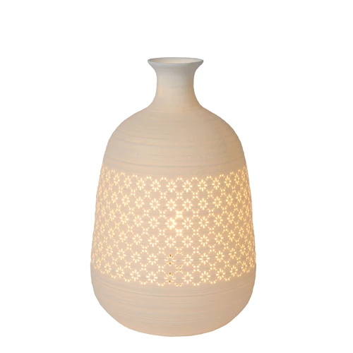Lucide TIESSE - Tischlampe - Ø 18,6 cm - 1xE14 - Weiß - eingeschaltet 1