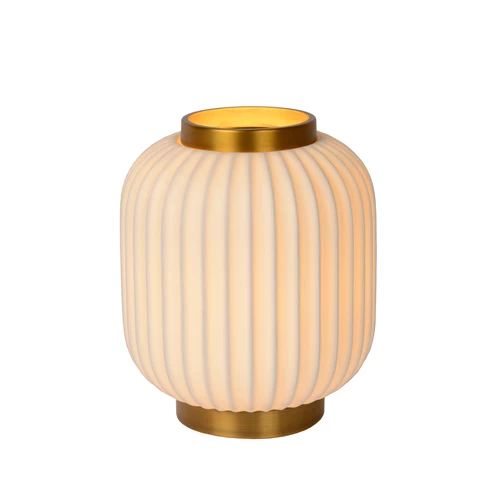 Lucide GOSSE - Tafellamp - Ø 19,5 cm - 1xE14 - Wit - aangezet 1