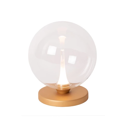 Lucide GISELA - Lampe de table - Ø 16 cm - LED Dim. - 1x5W 2700K - Transparent | Premium - allumé