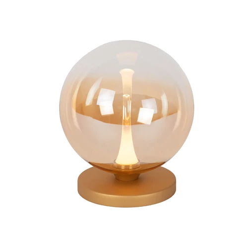 Lucide GISELA - Tafellamp - Ø 16 cm - LED Dimb. - 1x5W 2700K - Amber | Premium - aangezet 2
