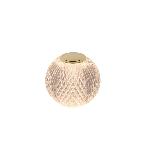 Lucide CINTRA - Rechargeable Table lamp - Battery pack - Ø 9 cm- LED 3 StepDim - 1x1,5W 2700K - Transparant - turned on