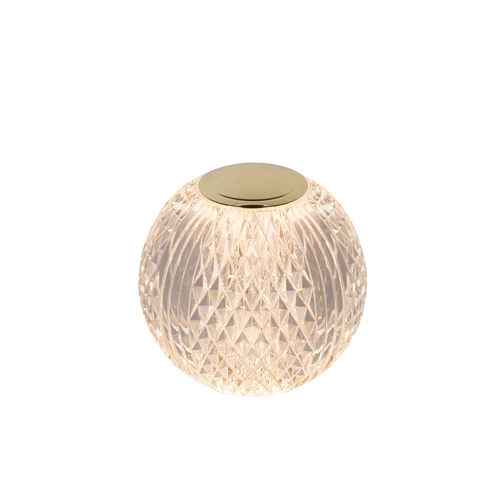 Lucide CINTRA - Rechargeable Table lamp - Battery pack - Ø 11 cm- LED 3 StepDim - 1x2W 2700K - Transparant - turned on