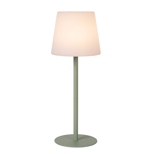 Lucide TYON - Lampe de table Rechargeable Intérieur/Extérieur - Batterie/Piles - LED Dim. - 1x2W 2700K - IP65 - Vert - allumé 3