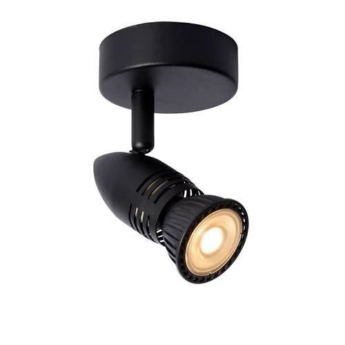 Lucide CARO - Deckenstrahler - Ø 9 cm - 1xGU10 - Schwarz - eingeschaltet