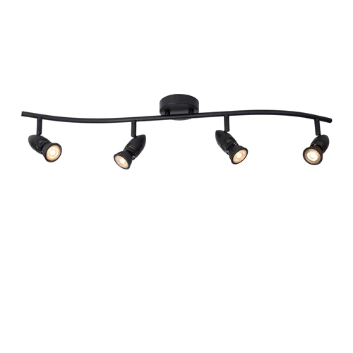 Lucide CARO - Foco de techo - 4xGU10 - Negro - encendido