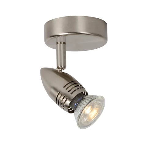 Lucide CARO-LED - Plafondspot - Ø 9 cm - LED - GU10 - 1x5W 2700K - Mat chroom - aangezet 2