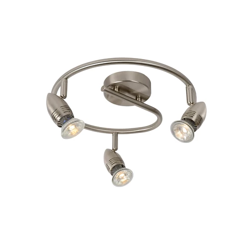 Lucide CARO-LED - Plafondspot - Ø 31 cm - LED - GU10 - 3x5W 2700K - Mat chroom - aangezet 2