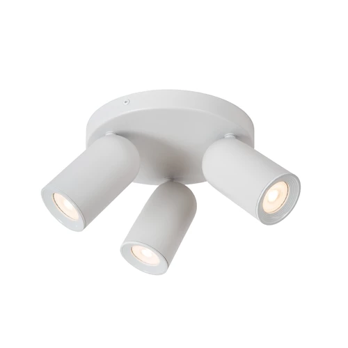 Lucide PUNCH - Foco de techo - Ø 21 cm - 3xGU10 - Blanco - encendido 1