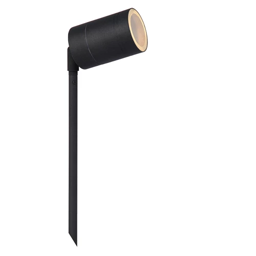 Lucide ARNE-LED - Foco de jardín - Ø 6,3 cm - LED - GU10 - 1x5W 2700K - IP44 - Negro - encendido