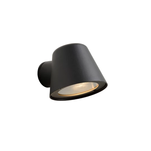 Lucide DINGO-LED - Applique murale Intérieur/Extérieur - LED Dim. - GU10 - 1x5W 3000K - IP44 - Anthracite - allumé