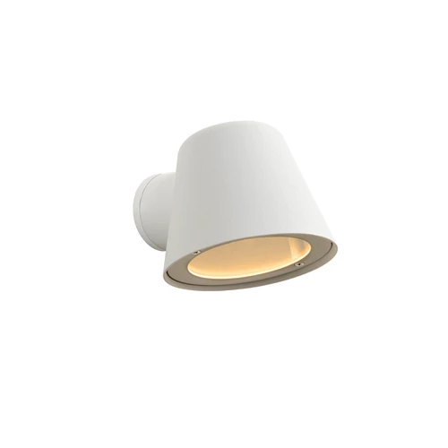 Lucide DINGO-LED - Applique murale Intérieur/Extérieur - LED Dim. - GU10 - 1x5W 3000K - IP44 - Blanc - allumé 1